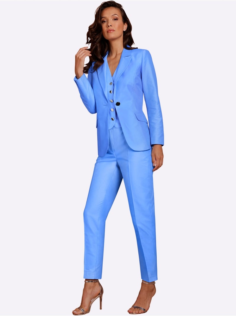 Pantalon Tailleur 20% Soie - Taille Standard - helline Bleu ciel - Kiabi