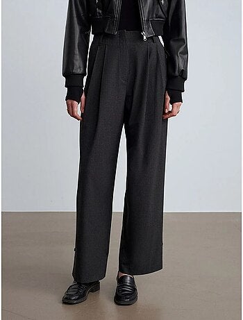 Pantalon tailleur à taille haute et plis dilvin