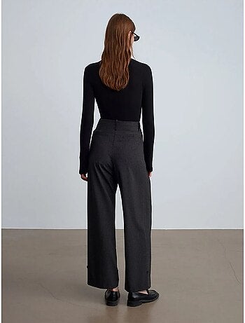 Pantalon tailleur à taille haute et plis dilvin