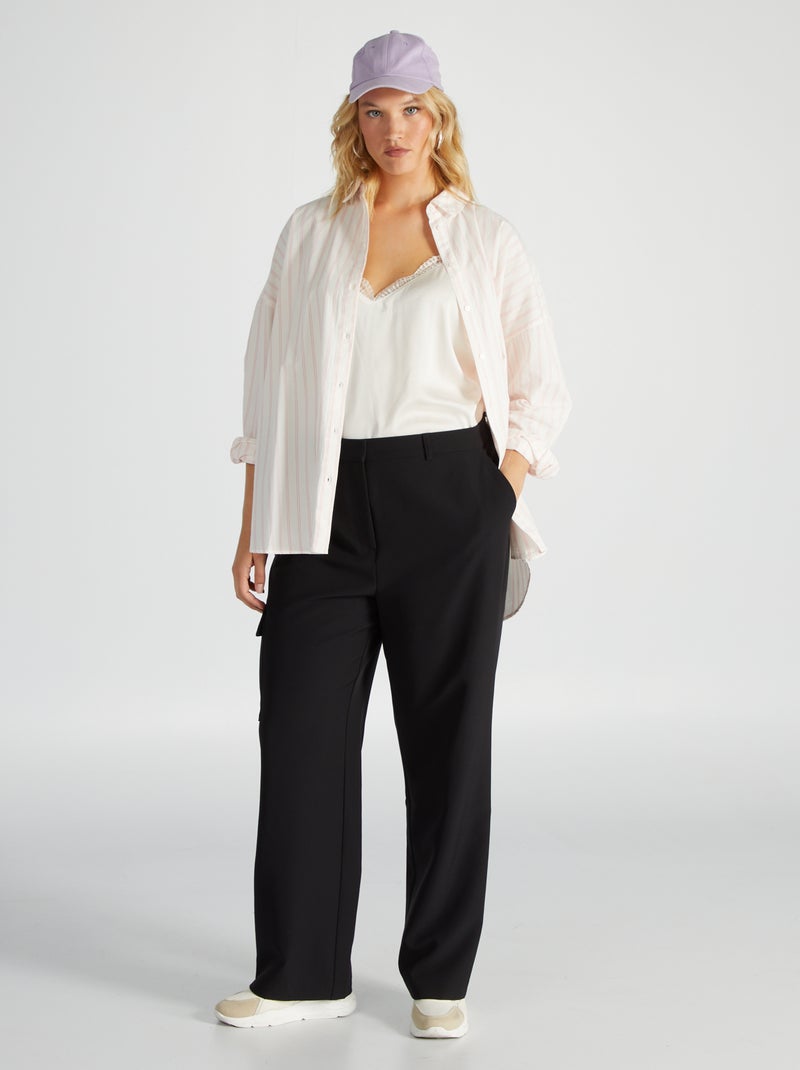 Pantalon tailleur avec poches noir - Kiabi