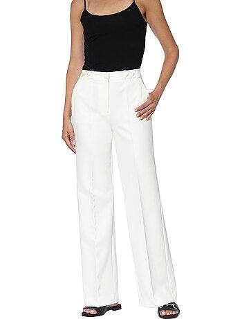 Pantalon Tailleur Coupe Droite Aux Jambes - Taille Standard - helline