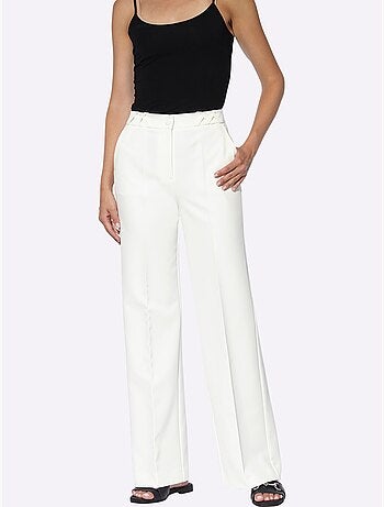 Pantalon Tailleur Coupe Droite Aux Jambes - Taille Standard - Helline