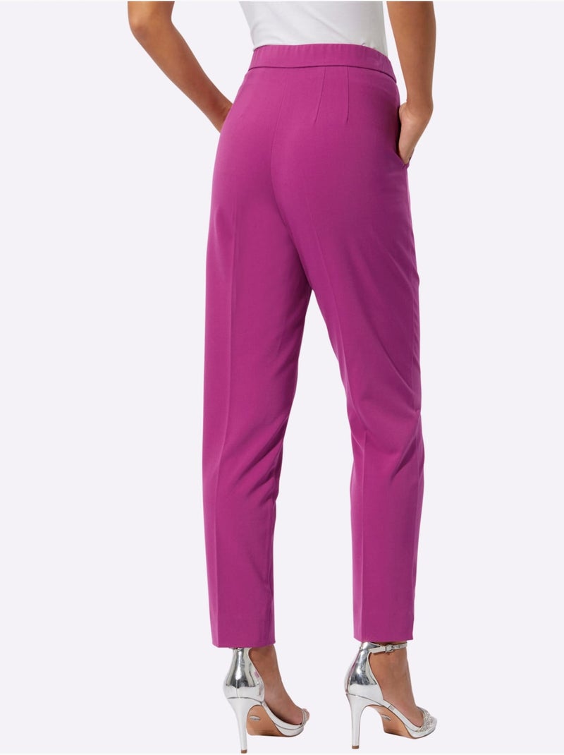 Pantalon Tailleur Entretien Facile - Taille Courte - Helline Magenta - Kiabi