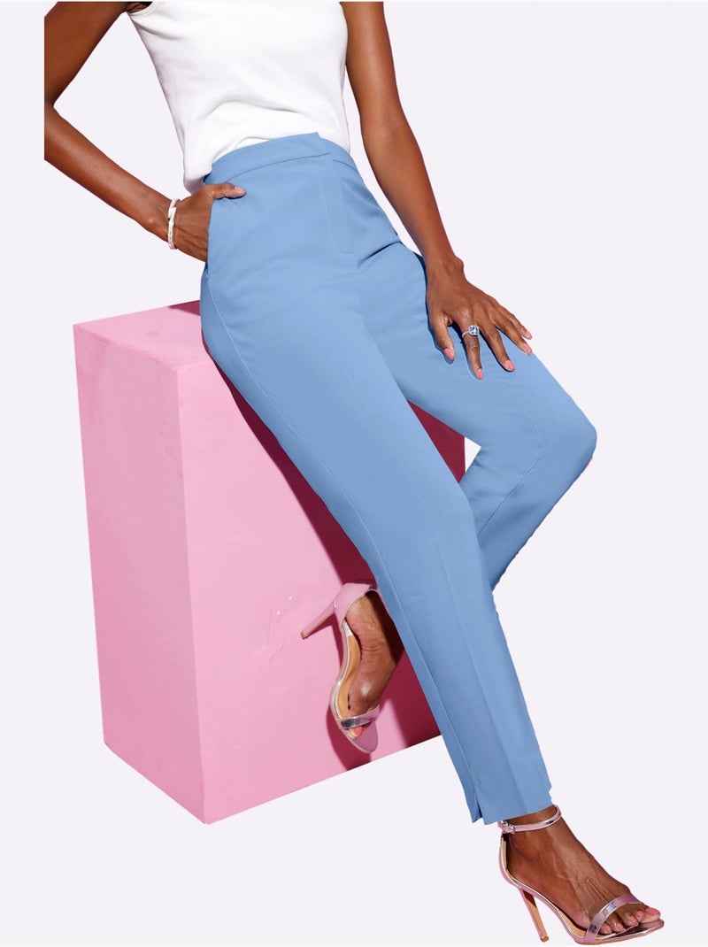 Pantalon Tailleur Entretien Facile - Taille Standard - Helline Bleu ciel - Kiabi