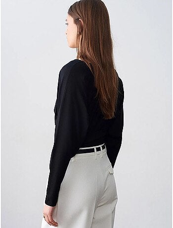 Pantalon tailleur femme droit avec plis dilvin