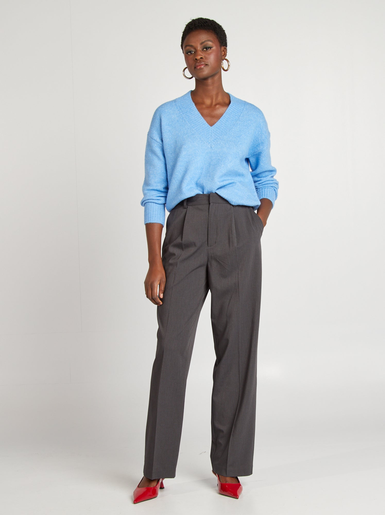 Tailleur Pantalon Kookai Gris Anthracite – Taille 36, 2 Pièces, Vintage Et élégant