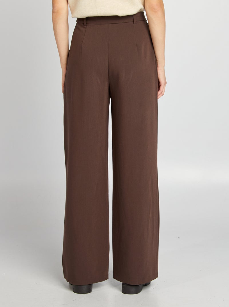 Pantalon tailleur large Marron - Kiabi