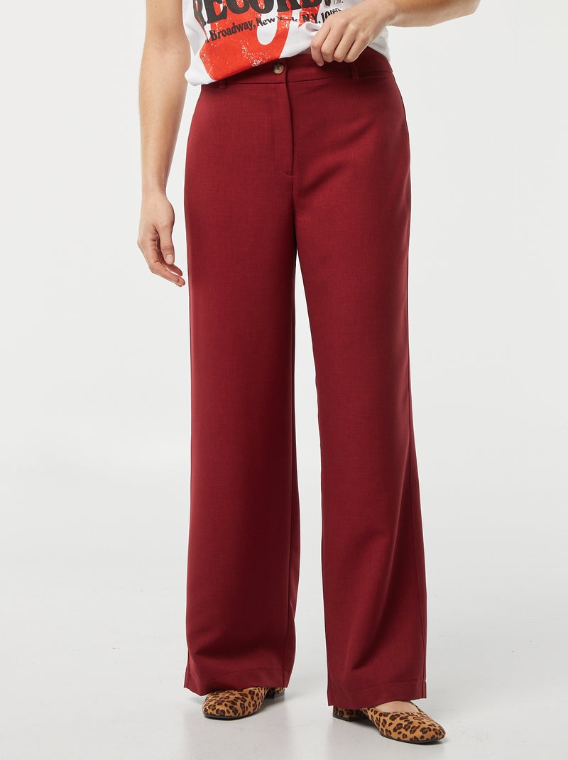 Pantalon tailleur large Rouge - Kiabi
