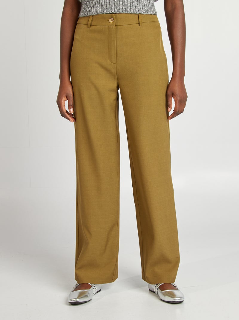 Pantalon tailleur large VERT - Kiabi