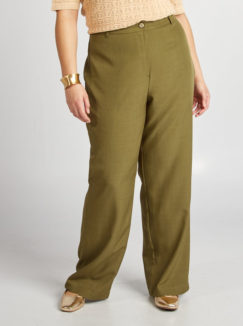 Pantalon tailleur large VERT - Kiabi