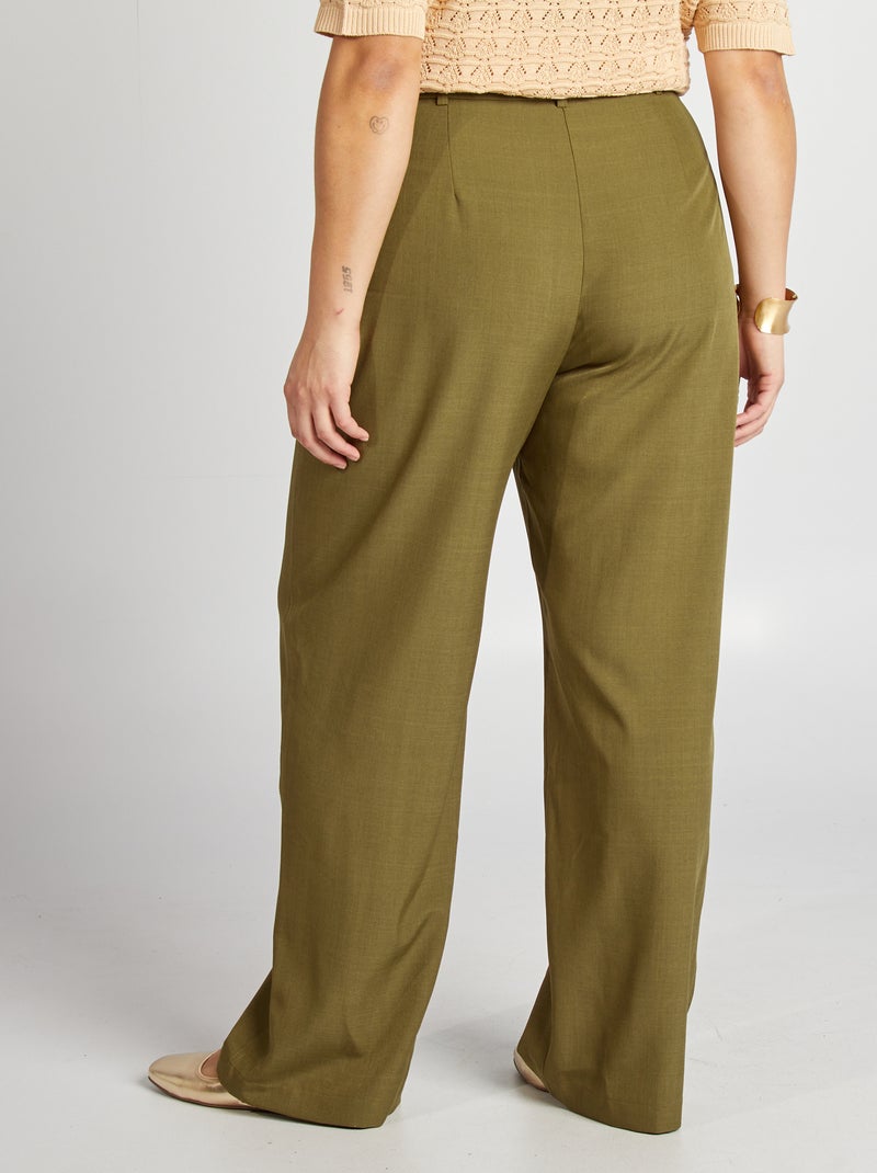 Pantalon tailleur large VERT - Kiabi