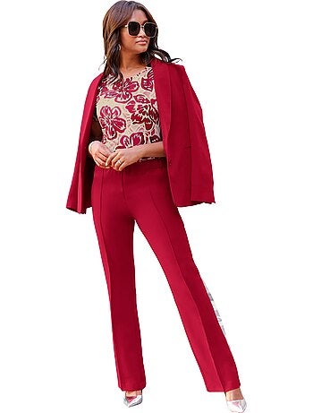 Pantalon Tailleur Mélange De Matières Facile D'entretien - Taille Courte - Witt