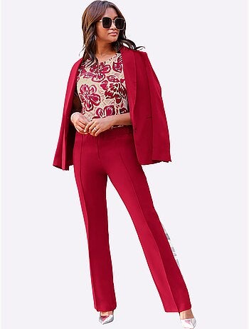 Pantalon Tailleur Mélange De Matières Facile D'entretien - Taille Courte - Witt