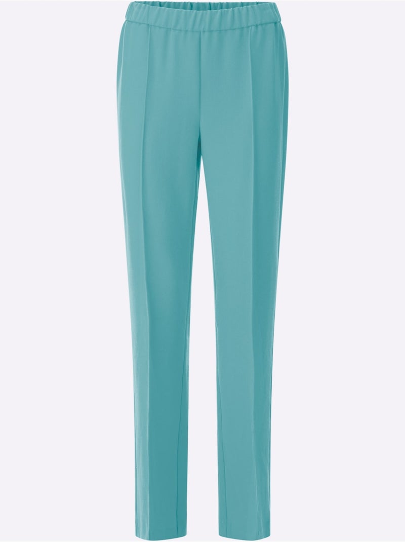 Pantalon Tailleur Mélange De Matières Facile D'entretien - Taille Standard - Witt Bleu encre - Kiabi