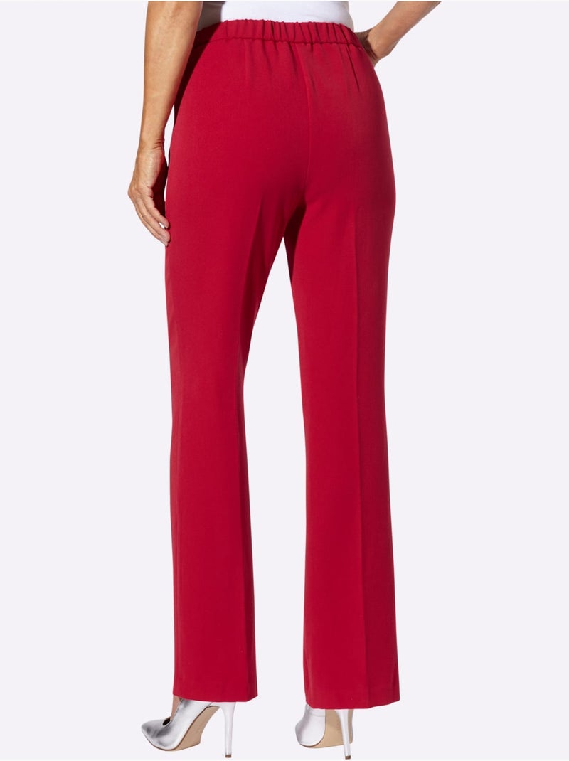 Pantalon Tailleur Mélange De Matières Facile D'entretien - Taille Standard - Witt Rouge - Kiabi
