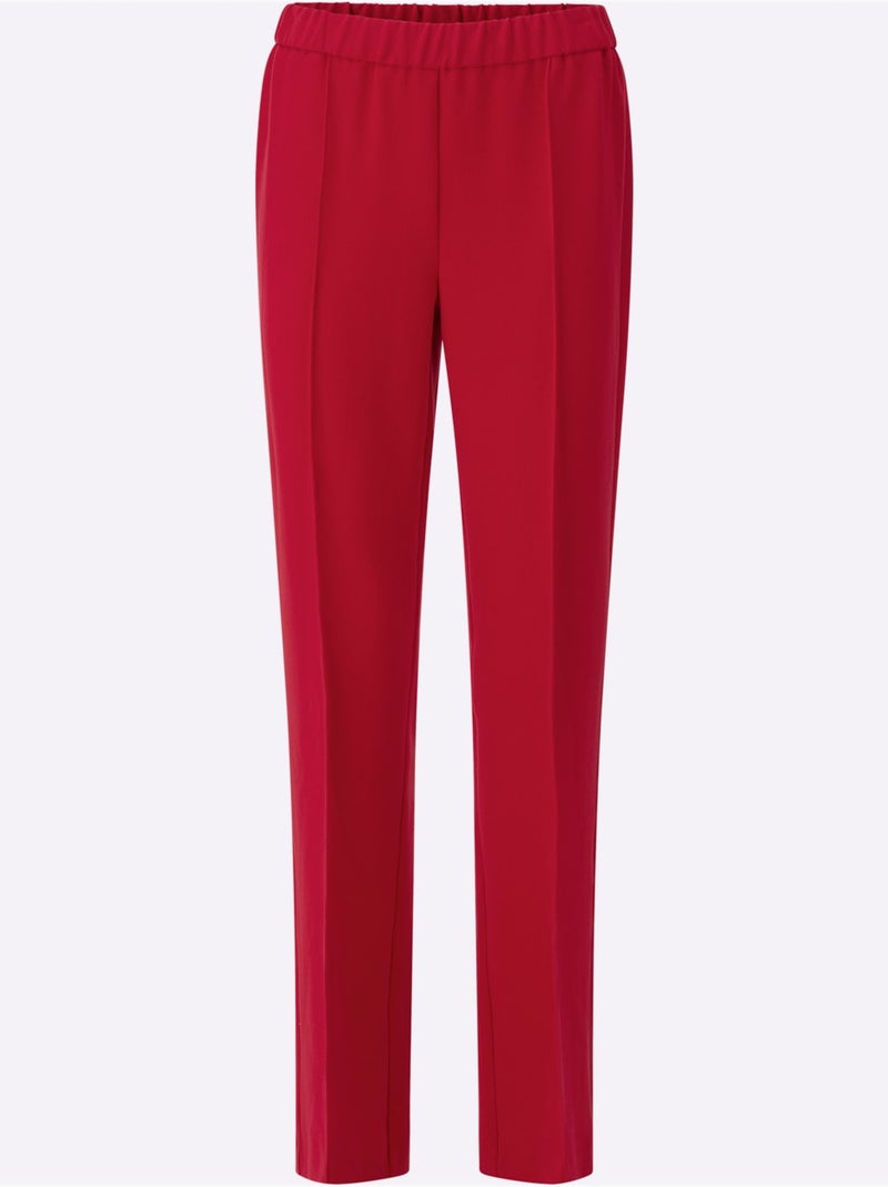 Pantalon Tailleur Mélange De Matières Facile D'entretien - Taille Standard - Witt Rouge - Kiabi