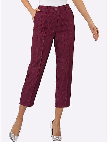 Pantalon tailleur qualité jacquard à motif discret - taille standard - helline