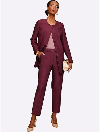 Pantalon tailleur qualité jacquard à motif discret - taille standard - helline