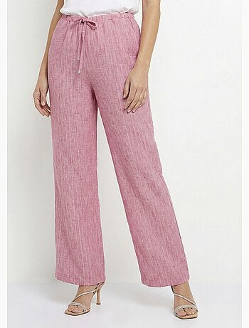 Pantalon tailleur ray? aspect irr?gulier - Afibel