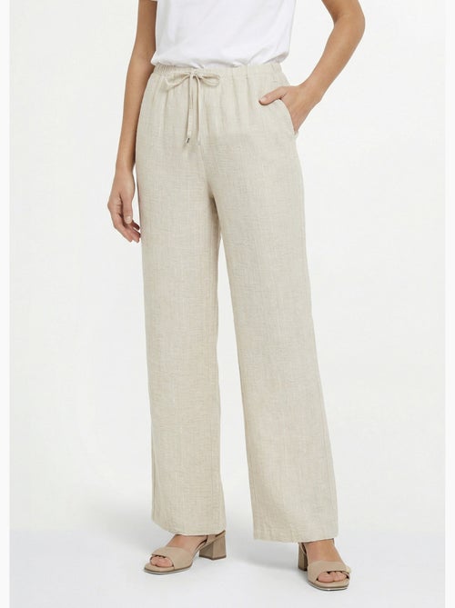 Pantalon tailleur rayé aspect irrégulier - Afibel - Kiabi