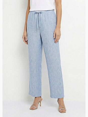 Pantalon tailleur rayé aspect irrégulier - Afibel