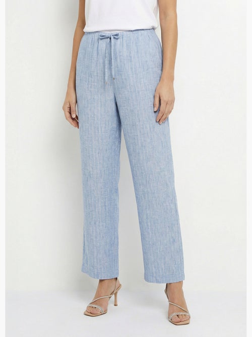 Pantalon tailleur rayé aspect irrégulier - Afibel - Kiabi