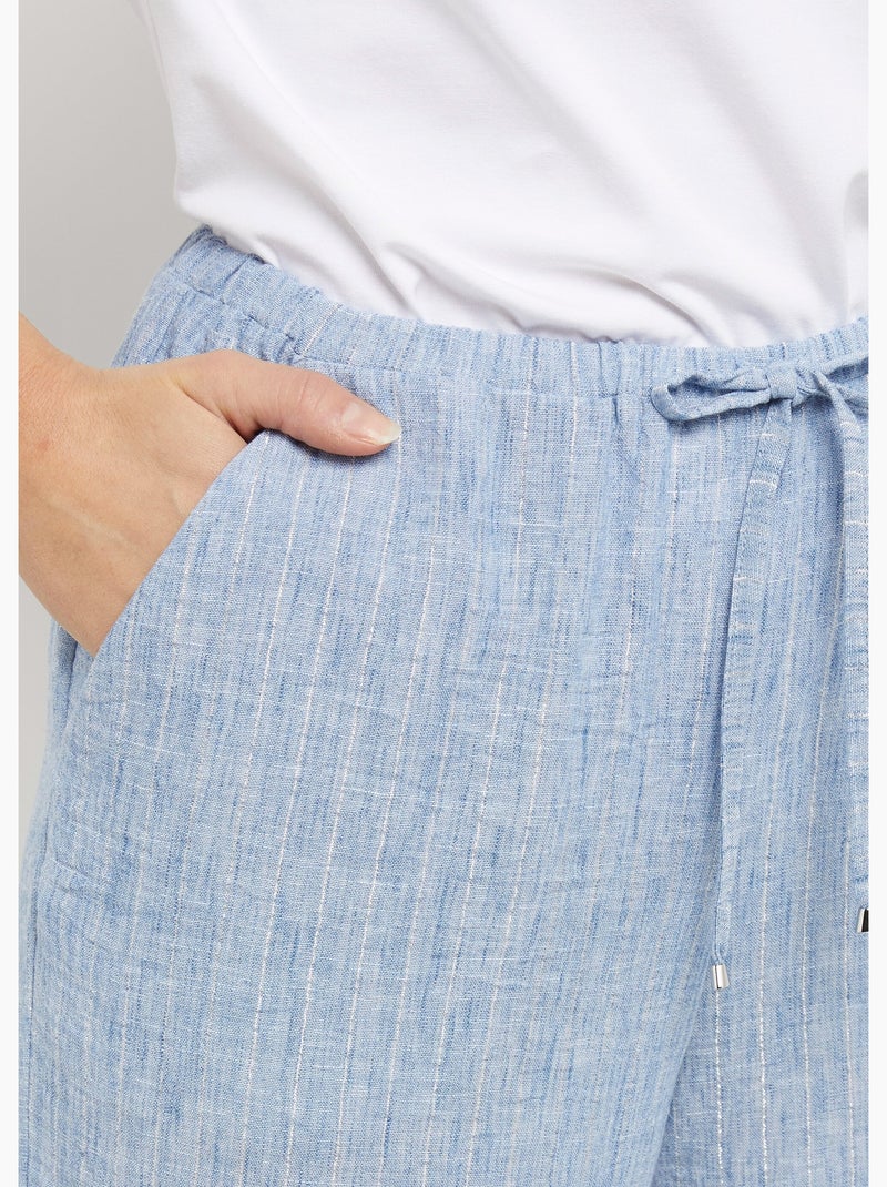Pantalon tailleur rayé aspect irrégulier - Afibel Bleu - Kiabi
