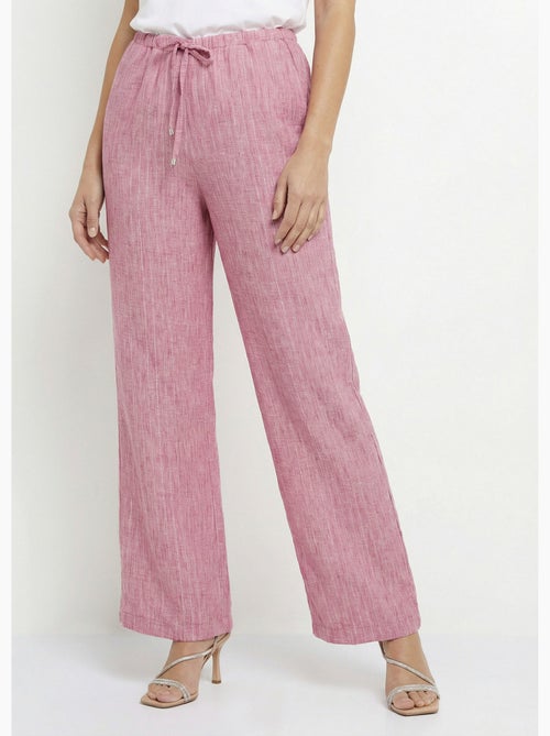 Pantalon tailleur rayé aspect irrégulier - Afibel - Kiabi