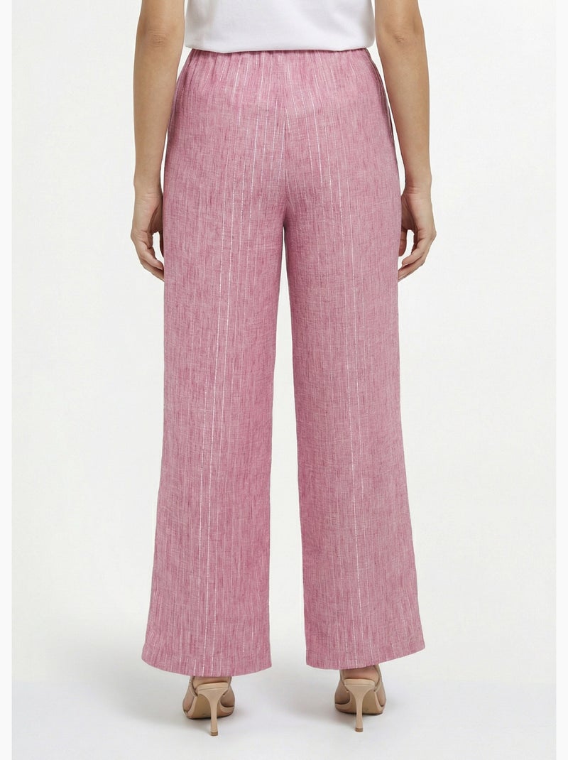 Pantalon tailleur rayé aspect irrégulier - Afibel Framboise - Kiabi