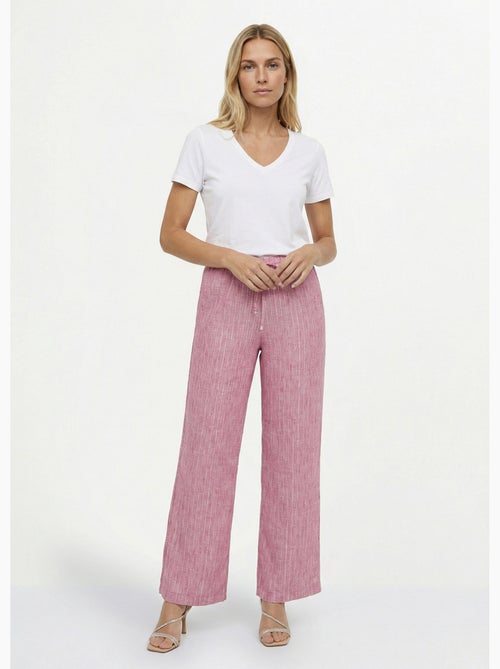 Pantalon tailleur rayé aspect irrégulier - Afibel - Kiabi