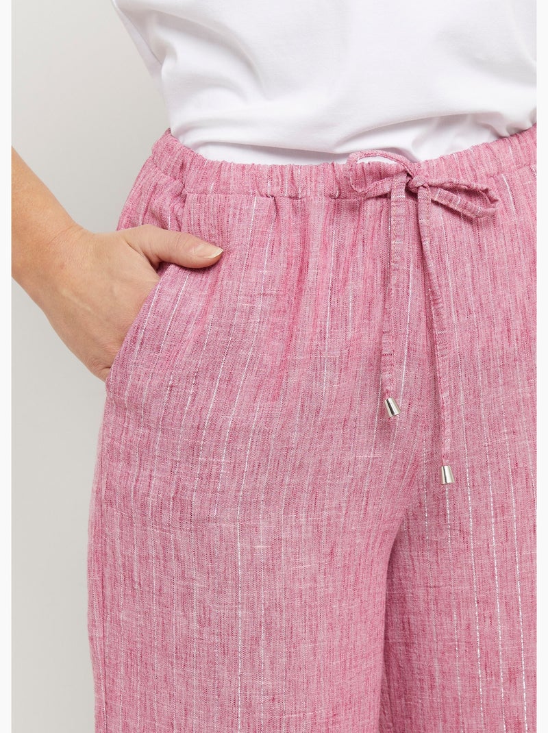 Pantalon tailleur rayé aspect irrégulier - Afibel Framboise - Kiabi