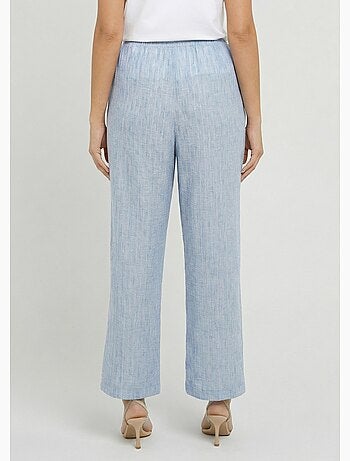 Pantalon tailleur rayé aspect irrégulier