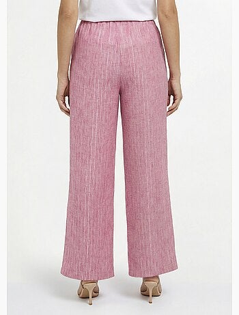 Pantalon tailleur rayé aspect irrégulier