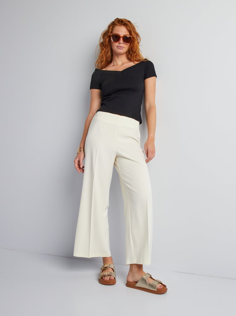Pantalon tailleur taille haute Blanc - Kiabi