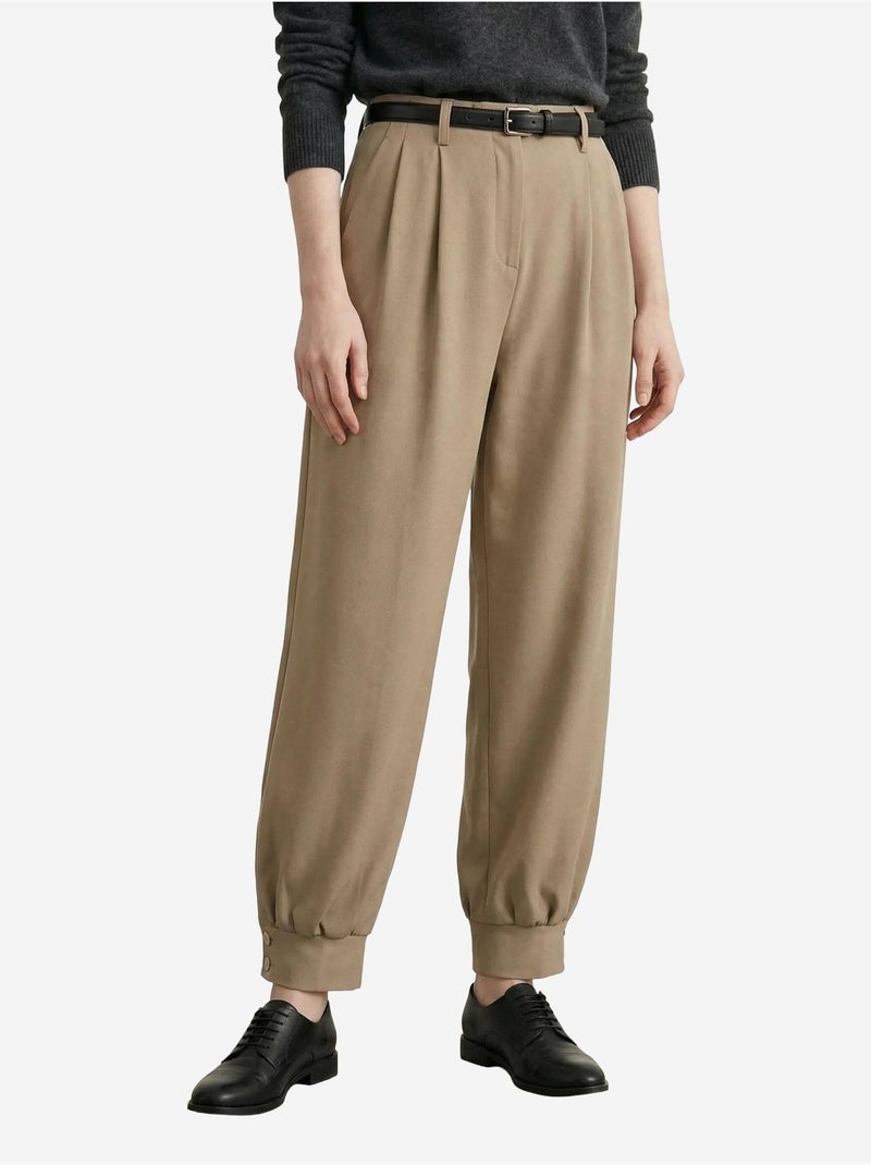Pantalon tailleur taille haute my fashion Camel - Kiabi