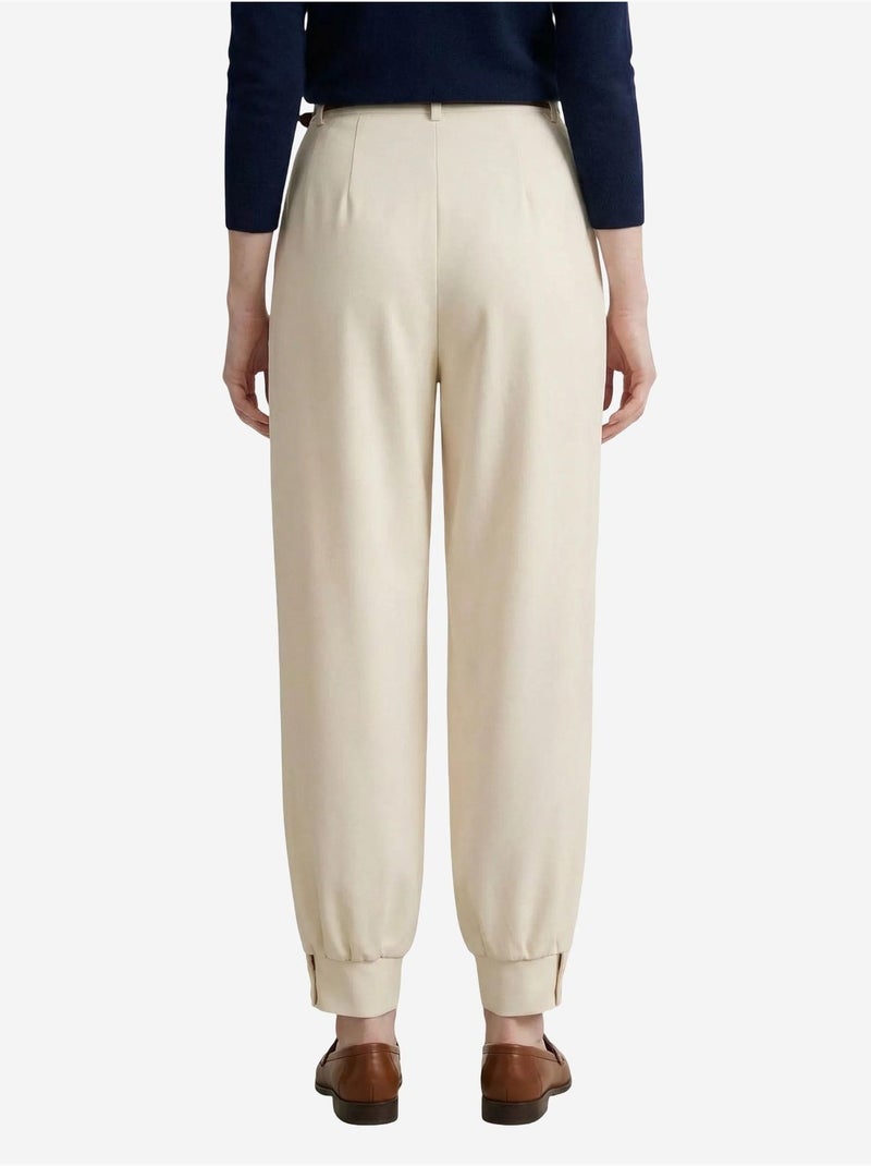 Pantalon tailleur taille haute my fashion Sable - Kiabi