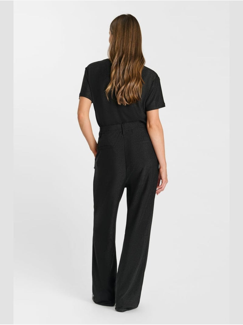 Pantalon tamira droite 'le temps des cerises' Noir - Kiabi