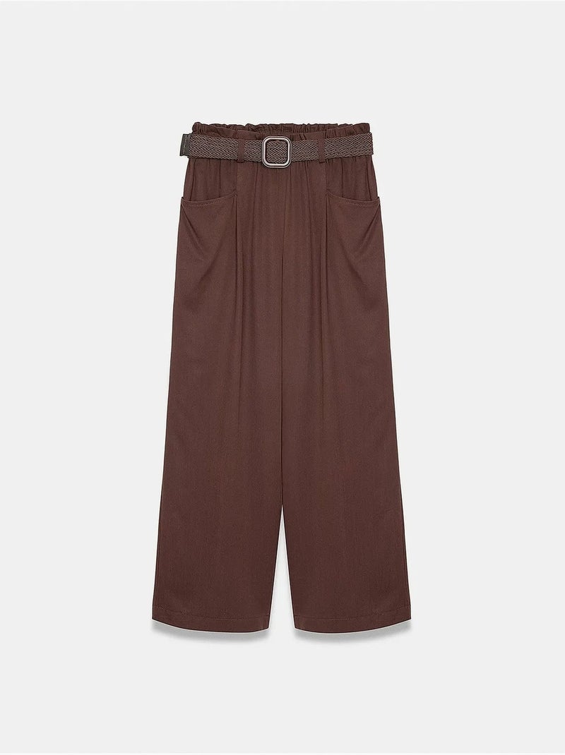 Pantalon tencel dilvin Marron chocolat - Kiabi