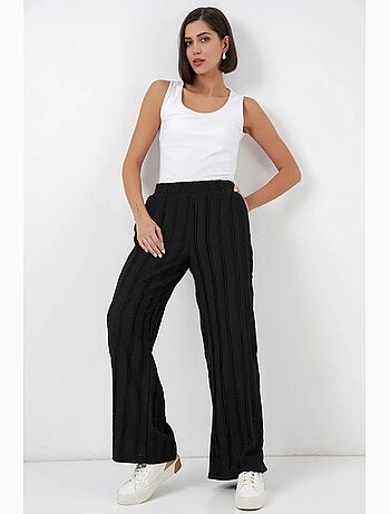 Pantalon texturé à jambes larges bdart