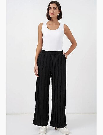 Pantalon texturé à jambes larges bdart