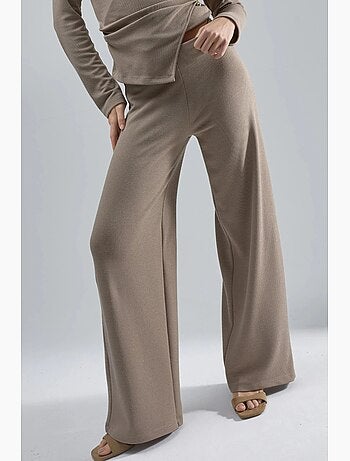 Pantalon texturé à jambes larges busem