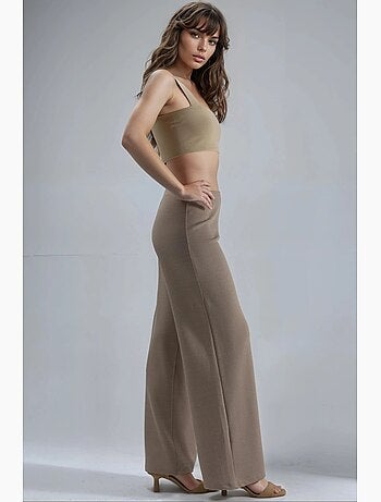 Pantalon texturé à jambes larges busem
