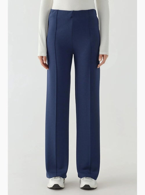 Pantalon texturé taille haute à jambes larges hiccup - Kiabi Pantalon texturé taille haute à jambes larges hiccup - Kiabi