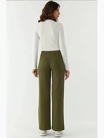 Pantalon texturé taille haute à jambes larges hiccup