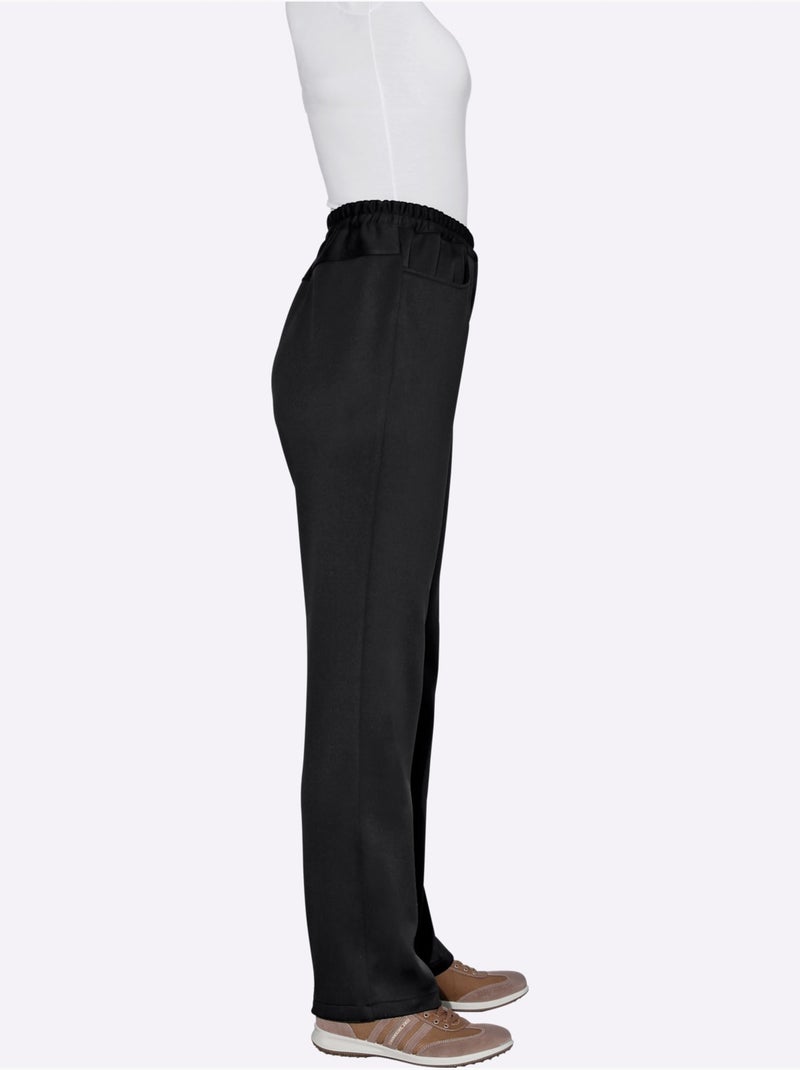 Pantalon thermique à ceinture élastique avec empiècement galbant - taille standard - moda vilona Noir - Kiabi