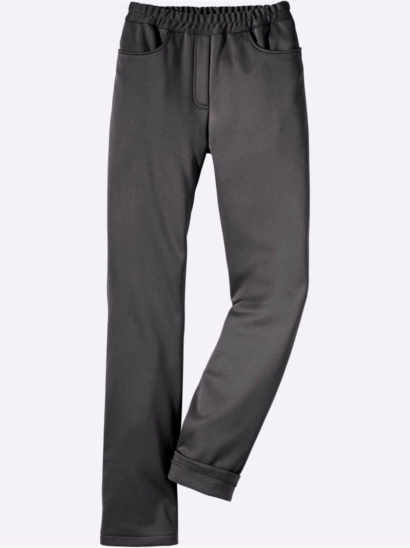 Pantalon thermique avec ceinture élastique et patte à glissière - taille standard - moda vilona gris anthracite - Kiabi