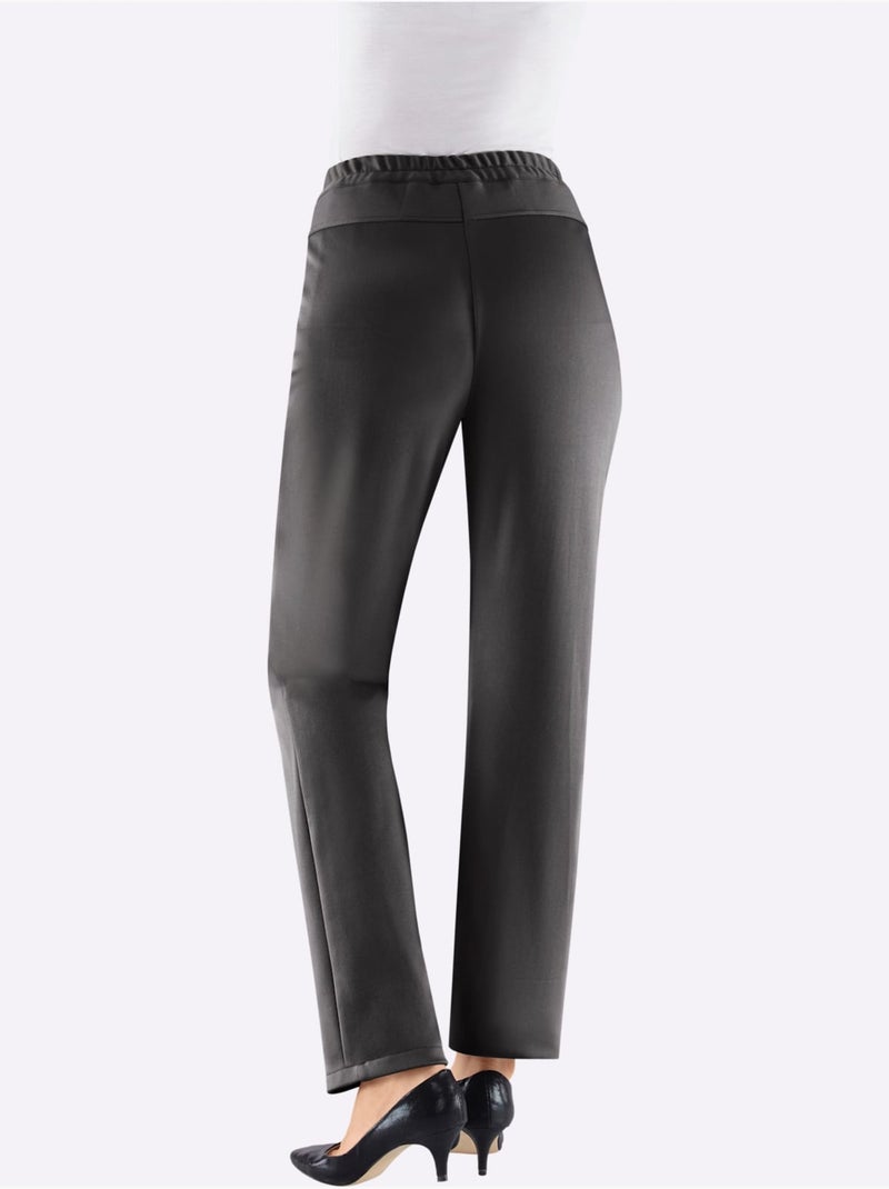 Pantalon thermique avec ceinture élastique et patte à glissière - taille standard - moda vilona gris anthracite - Kiabi