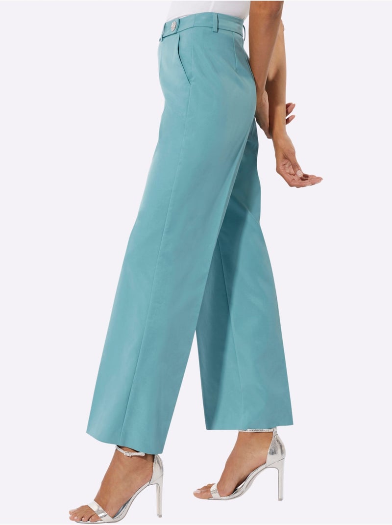 Pantalon Tissé 63% Lyocell (tencel) - Taille Standard - Helline Bleu encre - Kiabi