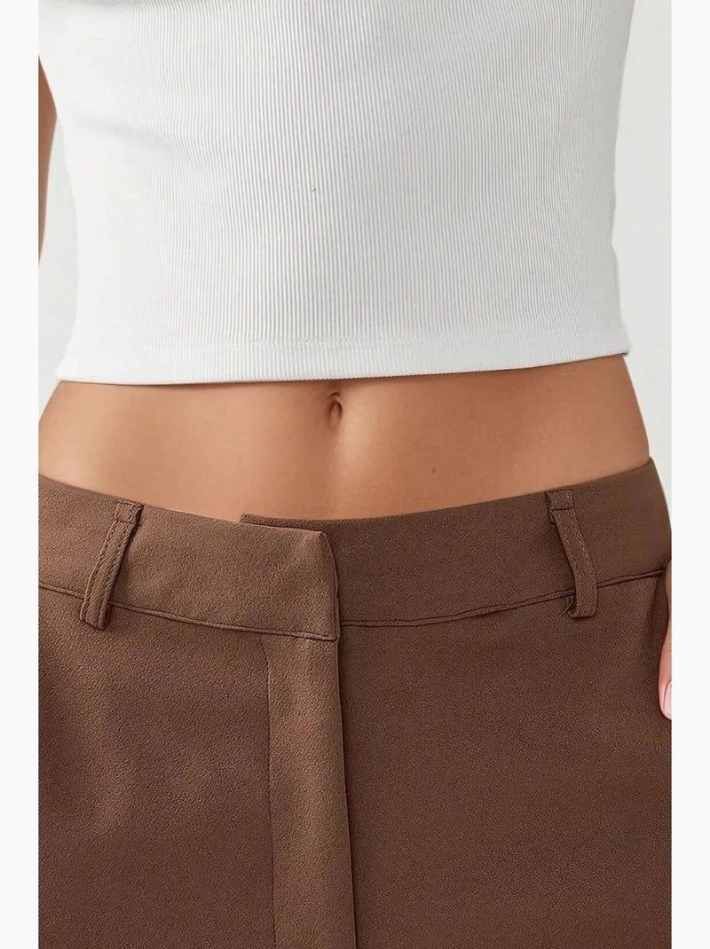 Pantalon tissé à jambe droite hiccup Marron - Kiabi