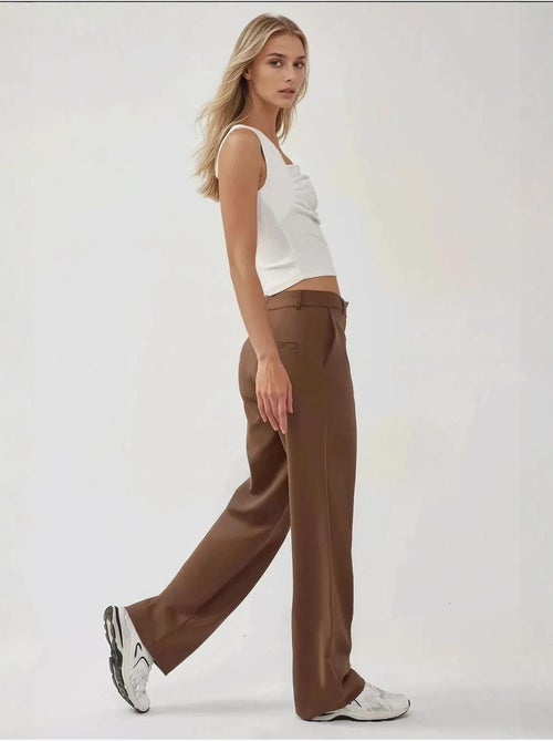 Pantalon tissé à jambe droite - Kiabi Pantalon tissé à jambe droite - Kiabi
